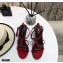 Saint Laurent Cassandra Sandals Patent Red with Monogram YSL Logo Heel 10.5cm