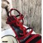 Saint Laurent Cassandra Sandals Patent Red with Monogram YSL Logo Heel 10.5cm