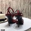 Saint Laurent Cassandra Sandals Patent Red with Monogram YSL Logo Heel 10.5cm