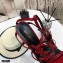 Saint Laurent Cassandra Sandals Patent Red with Monogram YSL Logo Heel 10.5cm