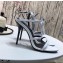 Saint Laurent Cassandra Sandals White with Monogram YSL Logo Heel 10.5cm