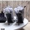 Saint Laurent Cassandra Sandals Silver with Monogram YSL Logo Heel 10.5cm