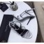 Saint Laurent Cassandra Sandals Silver with Monogram YSL Logo Heel 10.5cm