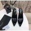 Saint Laurent Opyum Slingback Pumps Patent Black with Black Interlocking YSL Logo Heel 11cm