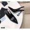 Saint Laurent Opyum Slingback Pumps Patent Black with Black Interlocking YSL Logo Heel 11cm