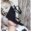 Saint Laurent Cassandra Wedge Espadrilles Black with Gold Palm Monogram YSL Logo Heel 10.5cm