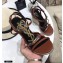 Saint Laurent Cassandra Wedge Espadrilles Brown with Gold Palm Monogram YSL Logo Heel 10.5cm