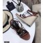 Saint Laurent Cassandra Wedge Espadrilles Brown with Gold Palm Monogram YSL Logo Heel 10.5cm