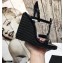 Saint Laurent Cassandra Wedge Espadrilles Patent Black with Monogram YSL Logo Heel 10.5cm