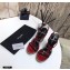 Saint Laurent Cassandra Wedge Espadrilles Patent Red with Monogram YSL Logo Heel 10.5cm