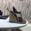 Saint Laurent Cassandra Wedge Espadrilles Brown with Monogram YSL Logo Heel 10.5cm
