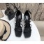 Saint Laurent Cassandra Platform Sandals Black with Black Monogram YSL Logo Heel 11cm