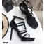 Saint Laurent Cassandra Platform Sandals Black with Black Monogram YSL Logo Heel 11cm