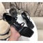 Saint Laurent Cassandra Platform Sandals Black with Black Monogram YSL Logo Heel 11cm
