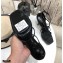 Saint Laurent Cassandra Platform Sandals Black with Black Monogram YSL Logo Heel 11cm