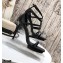 Saint Laurent Cassandra Platform Sandals Black with Black Monogram YSL Logo Heel 11cm