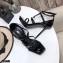 Saint Laurent Cassandra Platform Sandals Patent Black with Monogram YSL Logo Heel 11cm