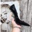 Saint Laurent Opyum Pumps Patent Black with Pink Gold Interlocking YSL Logo Heel 11cm