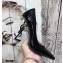 Saint Laurent Opyum Pumps Patent Black with Black Interlocking YSL Logo Heel 11cm