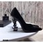 Saint Laurent Opyum Pumps Patent Black with Black Interlocking YSL Logo Heel 11cm