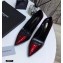 Saint Laurent Opyum Pumps Patent Dark Red with Black Interlocking YSL Logo Heel 11cm