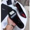 Saint Laurent Opyum Pumps Patent Dark Red with Black Interlocking YSL Logo Heel 11cm
