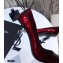 Saint Laurent Opyum Pumps Patent Dark Red with Black Interlocking YSL Logo Heel 11cm