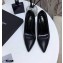 Saint Laurent Opyum Pumps Black with Gold Interlocking YSL Logo Heel 11cm