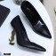 Saint Laurent Opyum Pumps Black with Gold Interlocking YSL Logo Heel 11cm