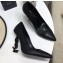 Saint Laurent Opyum Pumps Croco Pattern Black with Black Interlocking YSL Logo Heel 11cm