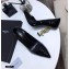 Saint Laurent Opyum Pumps Patent Black with Snake Gold Interlocking YSL Logo Heel 11cm