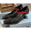 Prada Heel 7.5cm Two-tone Mary Jane Pumps Patent Black with Strap 2021