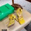 Bottega Veneta Heel 9cm Mesh Square Sole Ankle-strap Stretch Sandals Yellow 2021