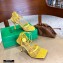 Bottega Veneta Heel 9cm Mesh Square Sole Ankle-strap Stretch Sandals Yellow 2021