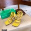 Bottega Veneta Heel 9cm Mesh Square Sole Ankle-strap Stretch Sandals Yellow 2021