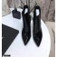 Saint Laurent Opyum Ankle Boots Patent Black with Pink Gold Interlocking YSL Logo Heel 11cm