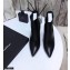 Saint Laurent Opyum Ankle Boots Black with Black Interlocking YSL Logo Heel 11cm