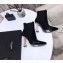 Saint Laurent Opyum Ankle Boots Patent Black with Pink Gold Interlocking YSL Logo Heel 11cm