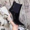 Saint Laurent Opyum Ankle Boots Patent Black with Pink Gold Interlocking YSL Logo Heel 11cm
