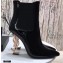 Saint Laurent Opyum Ankle Boots Patent Black with Pink Gold Interlocking YSL Logo Heel 11cm