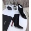 Saint Laurent Opyum Ankle Boots Patent Black with Red Interlocking YSL Logo Heel 11cm
