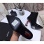 Saint Laurent Opyum Ankle Boots Patent Black with Red Interlocking YSL Logo Heel 11cm