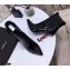 Saint Laurent Opyum Ankle Boots Patent Black with Red Interlocking YSL Logo Heel 11cm