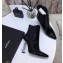 Saint Laurent Opyum Ankle Boots Patent Black with Silver Interlocking YSL Logo Heel 11cm