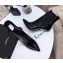 Saint Laurent Opyum Ankle Boots Patent Black with Silver Interlocking YSL Logo Heel 11cm