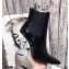 Saint Laurent Opyum Ankle Boots Patent Black with Silver Interlocking YSL Logo Heel 11cm