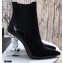 Saint Laurent Opyum Ankle Boots Patent Black with Silver Interlocking YSL Logo Heel 11cm