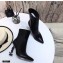 Saint Laurent Zip Opyum Ankle Boots Black with Black Interlocking YSL Logo Heel 11cm