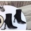 Saint Laurent Zip Opyum Ankle Boots Black with Black Interlocking YSL Logo Heel 11cm