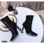 Saint Laurent Zip Opyum Ankle Boots Black with Black Interlocking YSL Logo Heel 11cm